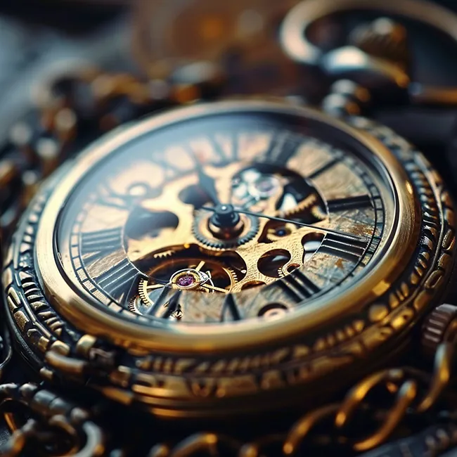 A pocket watch running out of time